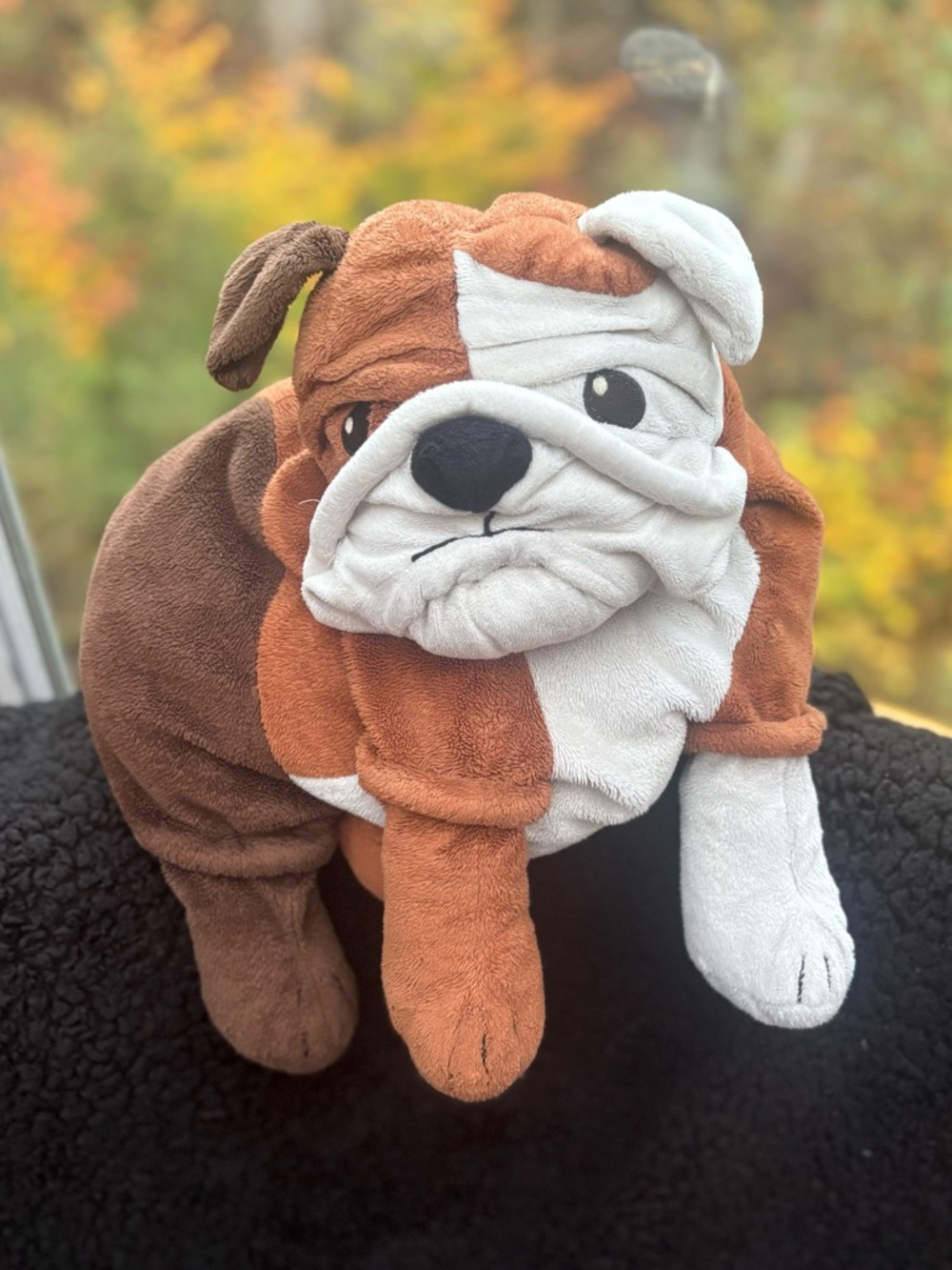 Vintage Style English Bulldog Stuffed Animal Wrinkled Puppy Dog Plush